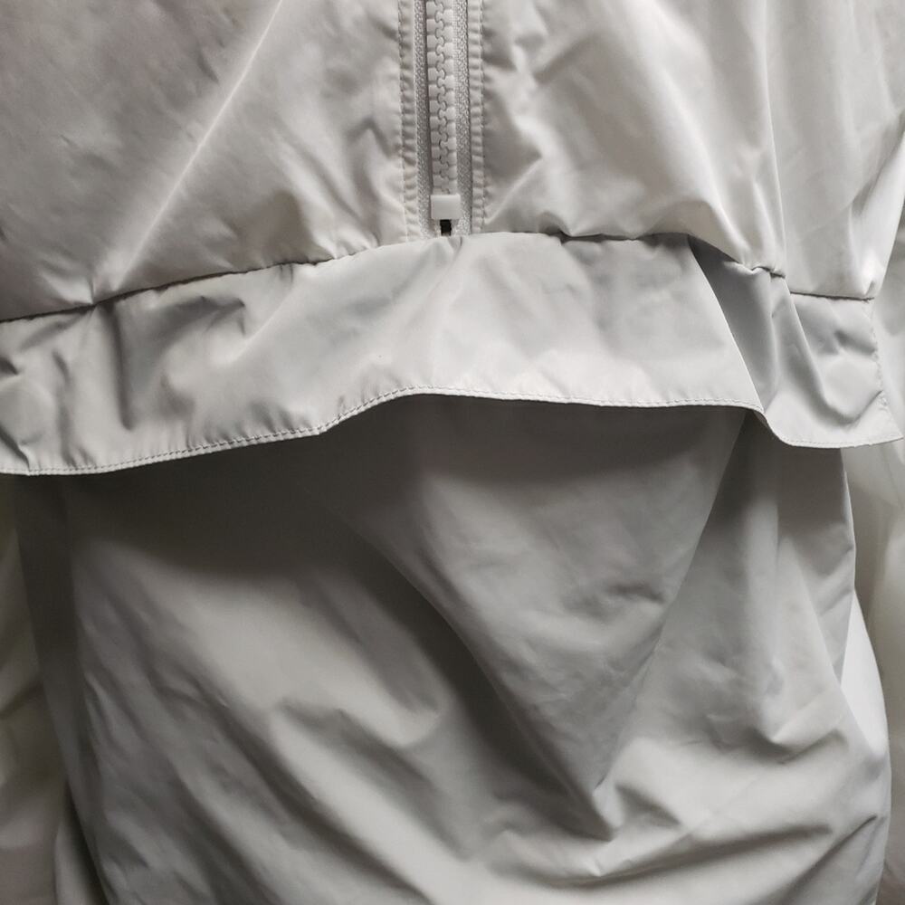 Victoria Secret PINK White / Gray Hooded Windbreaker Jacket Kangaroo Pocket - Picture 7 of 12